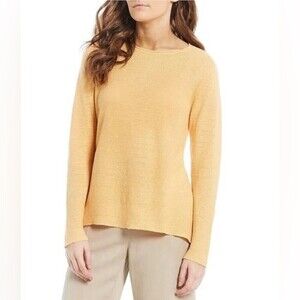 eileen fisher organic linen knit sweater